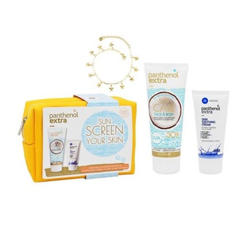 Medisei Panthenol Promo Extra Sun Care Face & Body Milk Spf30 & Skin Soothing Cream & Gift Jewelry