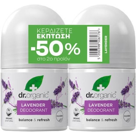 Dr. Organic Promo Lavender Deodorant Natural Deodorant With Organic Lavender 2x50ml