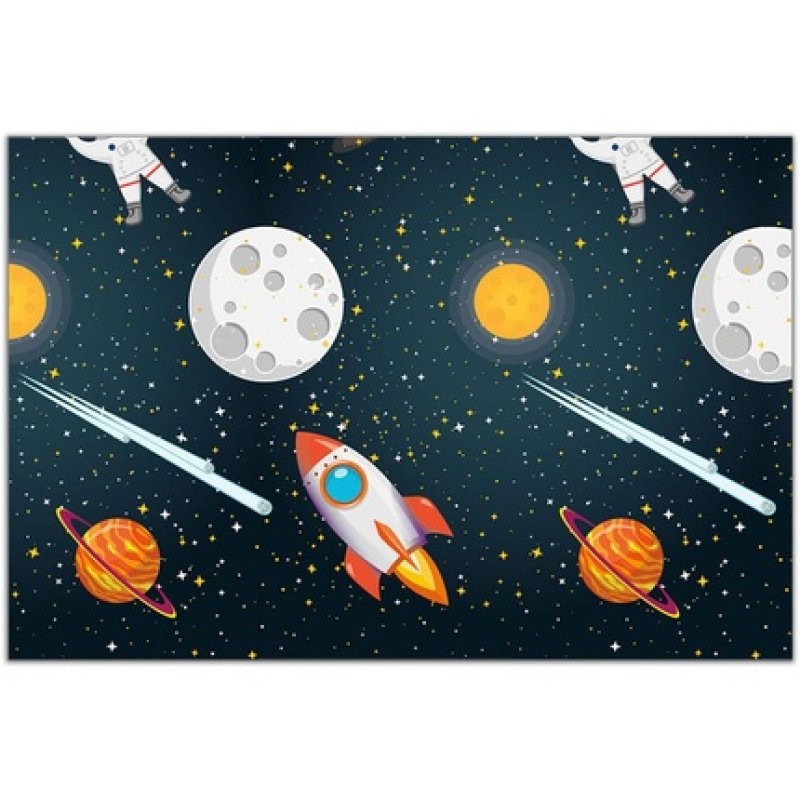Procos Plastic Tablecloth Rocket Planets Astronaut Space Party