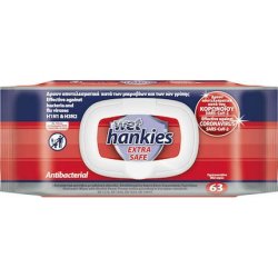 Mega Wet Hankies Extra Safe Antibacterial Wipes 63 Pieces