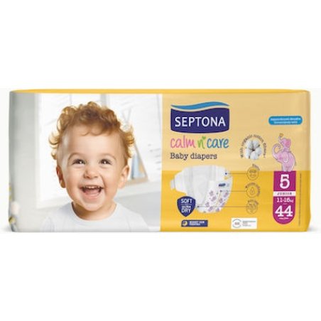 Septona Calm N Care Baby Diapers Junior No5 For Babies Weighing 11-16 Kg, Pack Of 44