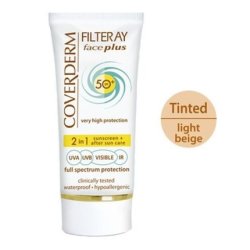 Coverderm 2in1 Face Plus SPF50 Tinted Sunscreen and After Sun Light Beige 50ml