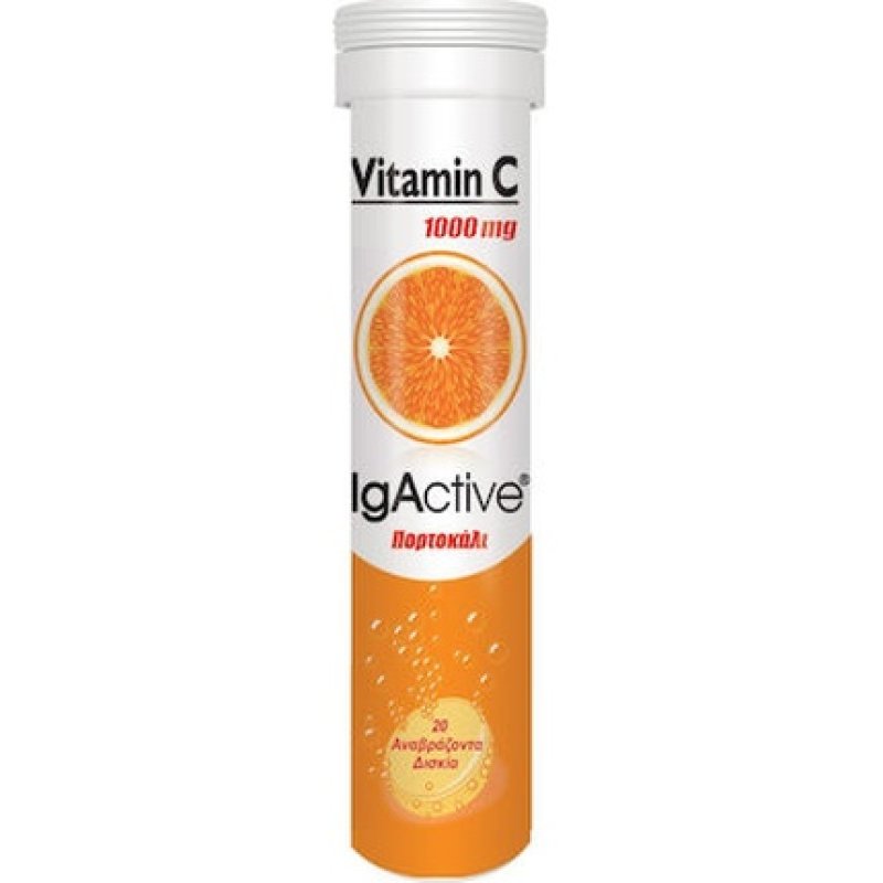 Igactive Vitamin C 1000mg Effervescent Tablets With Orange Flavor - 20 Tablets