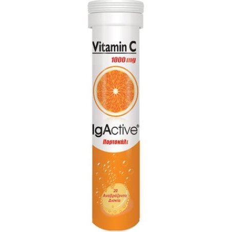Igactive Vitamin C 1000mg Effervescent Tablets With Orange Flavor - 20 Tablets