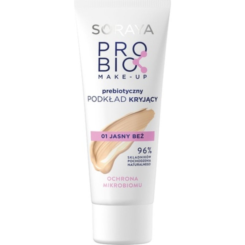 Soraya Probio Make-Up Prebiotic Opaque Foundation 01 Light Beige - Microbiome Protection, 30ml