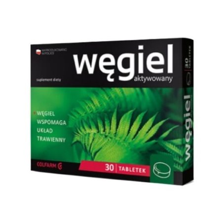 Activated Charcoal 30 Tablets Supporting Digestive and Intestinal Function