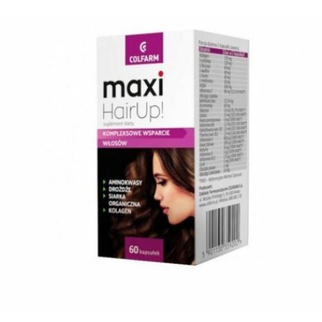 Maxi Hairup 60 Capsules Hair Yeast Amino Acid Collagen Vitamins Minerals
