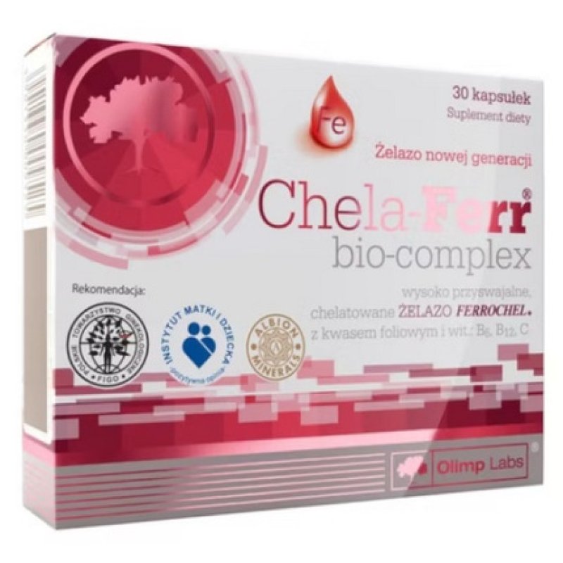Chela-Ferr Iron with Folic Acid 30 Capsules for Pregnancy