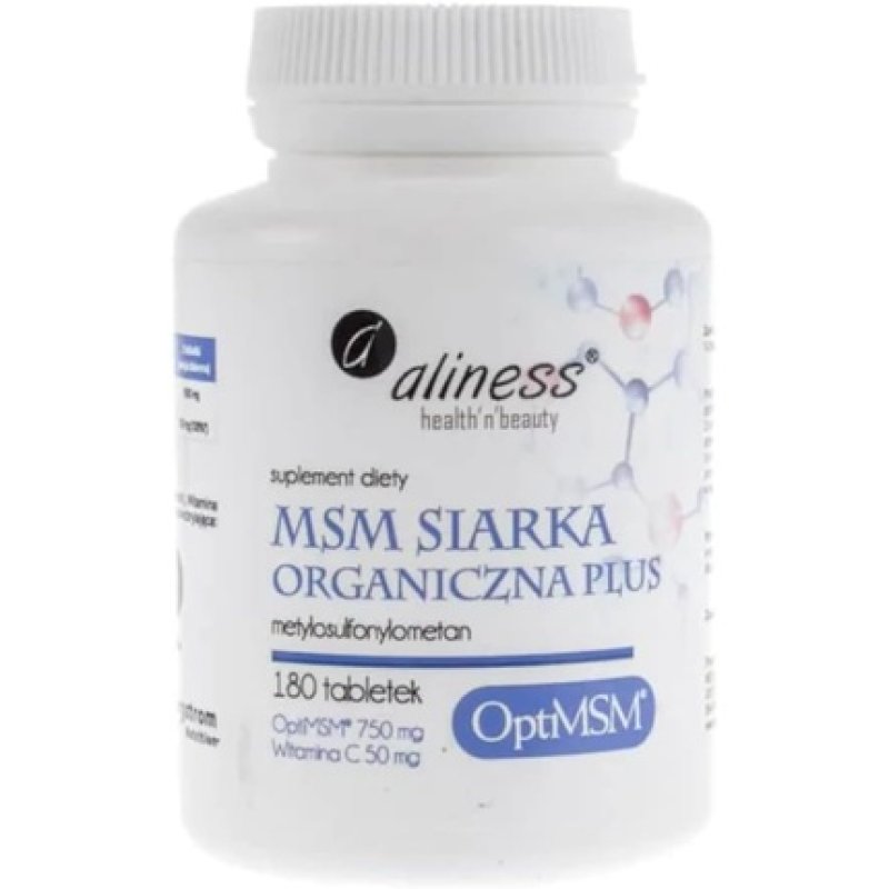 MSM Organic Sulfur OptiMSM Plus 180 Tablets Aliness