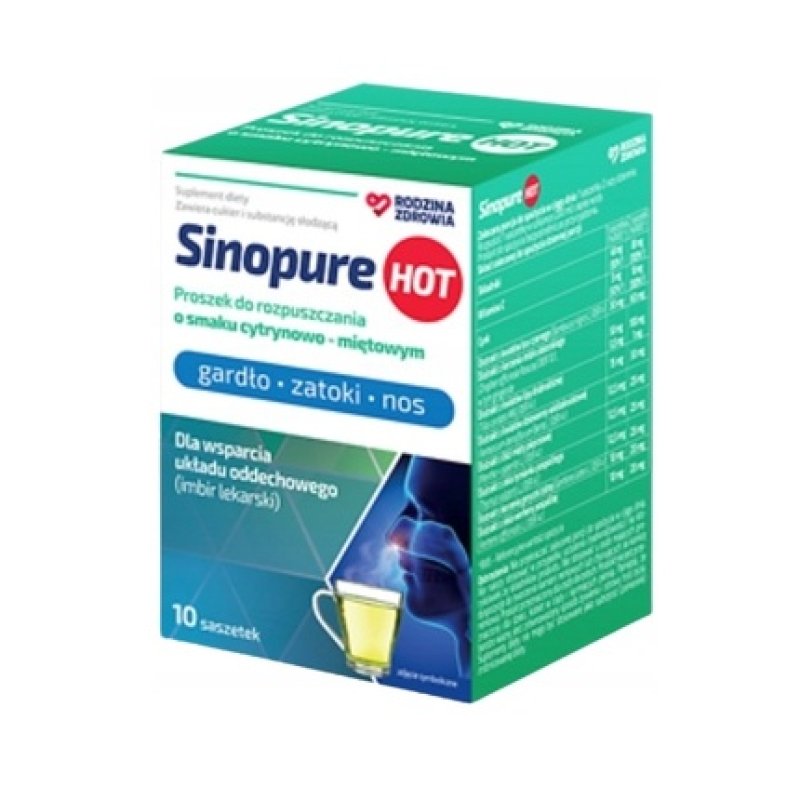 Rodzina Zdrowia Sinopure Hot Lemon-Mint Flavor, 10 Sachets