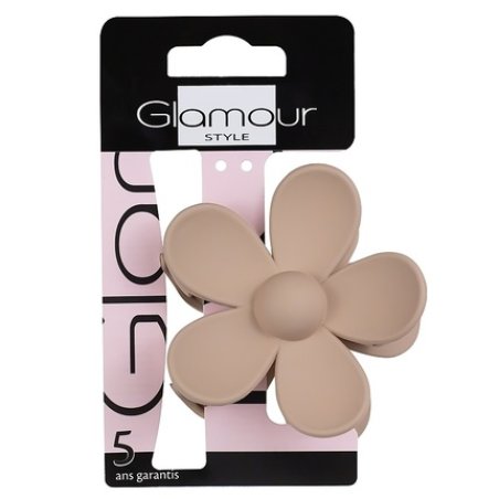 Glamour Beige Flower-Shaped Hair Clip Large