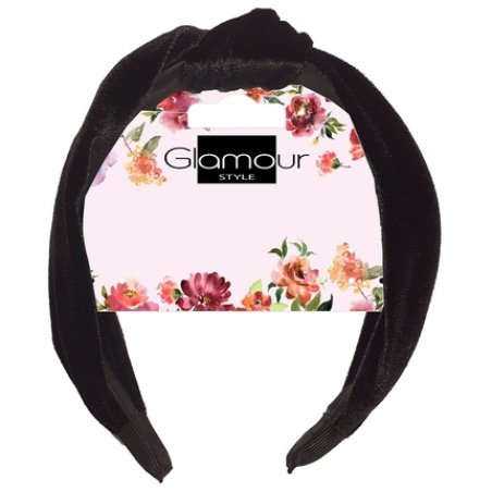Glamour Velvet Hairband With Knot Black