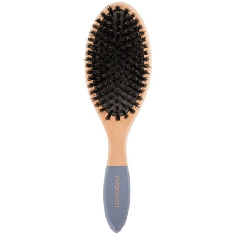 Inter-Vion Wooden Brush With Natural Bristles Gray