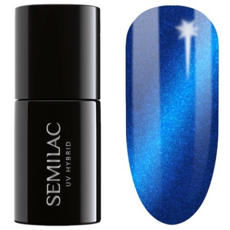 Semilac UV Hybrid Nail Polish 466 Blue Silk Pyjamas 7ml - Silk Effect Collection