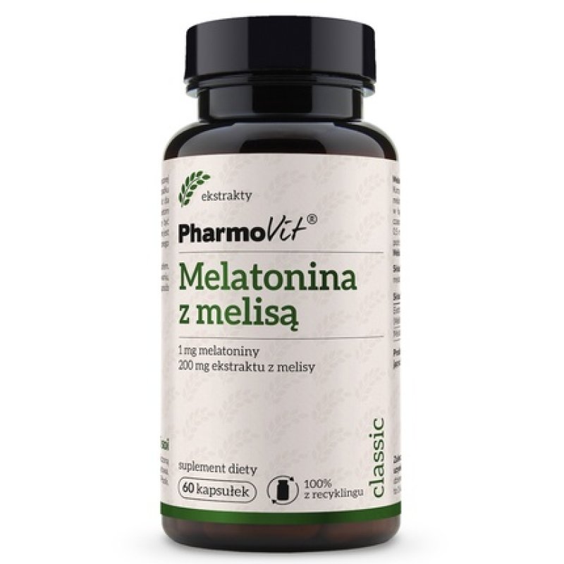Pharmovit Melatonin With Lemon Balm Dietary Supplement 60 Capsules