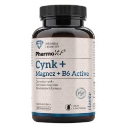 Pharmovit Zinc Magnesium Vitamin B6 Active Dietary Supplement 120 Capsules