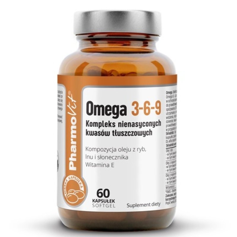 Pharmovit Omega 3-6-9 Complex Of Unsaturated Fatty Acids Dietary Supplement 60 Capsules