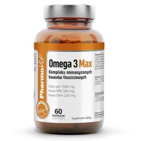 Pharmovit Omega 3 Max Complex Of Unsaturated Fatty Acids Dietary Supplement 60 Capsules