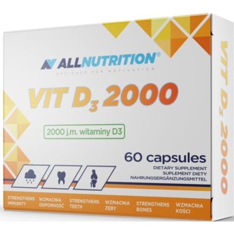ALLNUTRITION Vit D3 2000 Vitamin D3 Maintain Healthy Bones & Teeth 60 Capsules