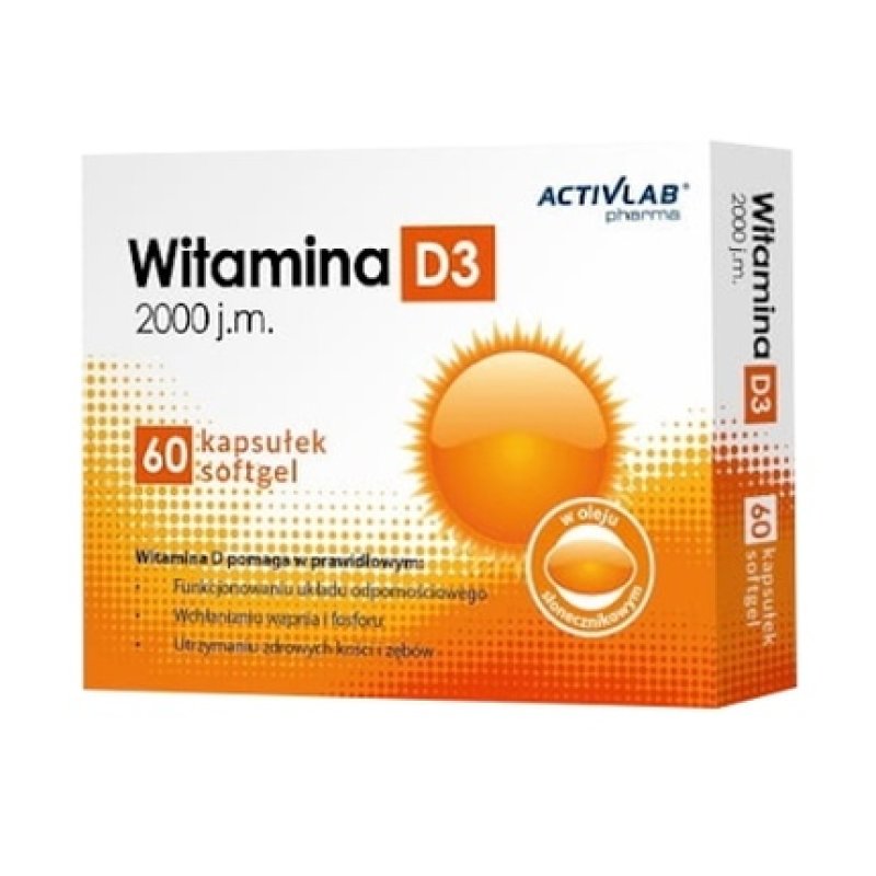 Activlab Pharma Vitamin D3 2000 Iu - High-Potency Immune Support Bone Strength, 60 Capsules