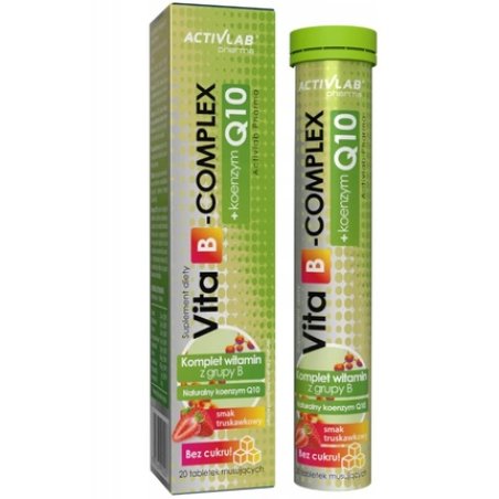 Activlab Pharma Vita B-Complex Coenzyme Q10 Effervescent Tablets - 20 Tablets