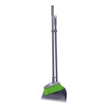 York Ycombilen Long Handle Dustpan with Rubber Lip and Brush