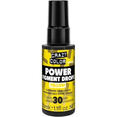 Crazy Color Yellow Power Pigments Ultra Concentrated Custom Toner & Semi-Permanent Dye Vegan Formula 30ml