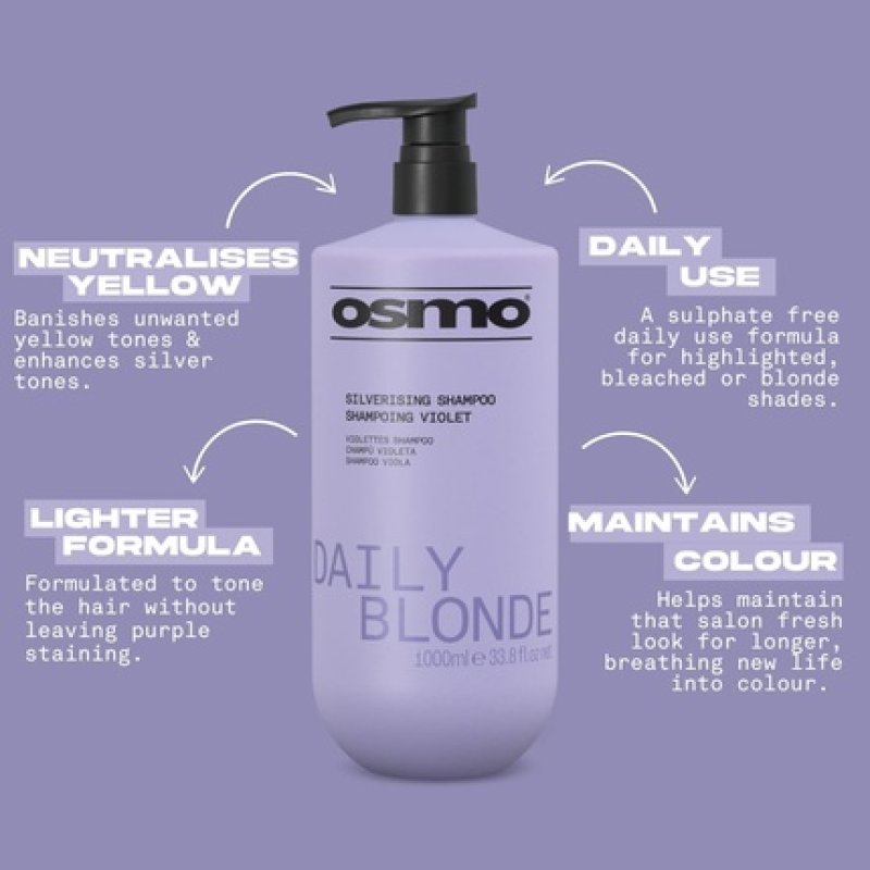 Osmo Daily Blonde Silverising Shampoo Purple Shampoo No Yellow or Brass