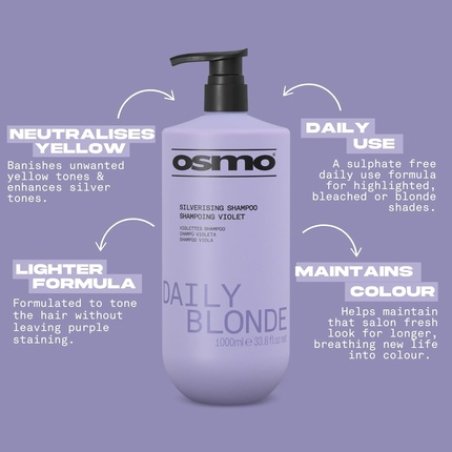 Osmo Daily Blonde Silverising Shampoo Purple Shampoo No Yellow or Brass