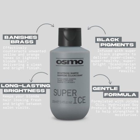 Osmo Super Ice Shampoo with Black Pigment for Brightening Blonde Hair
