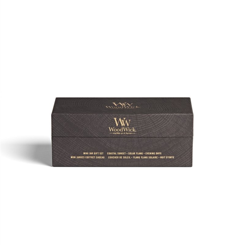 WoodWick 3 Mini Jar Giftset Floral bougie en cire Rond Multicolore 3 pièce(s)