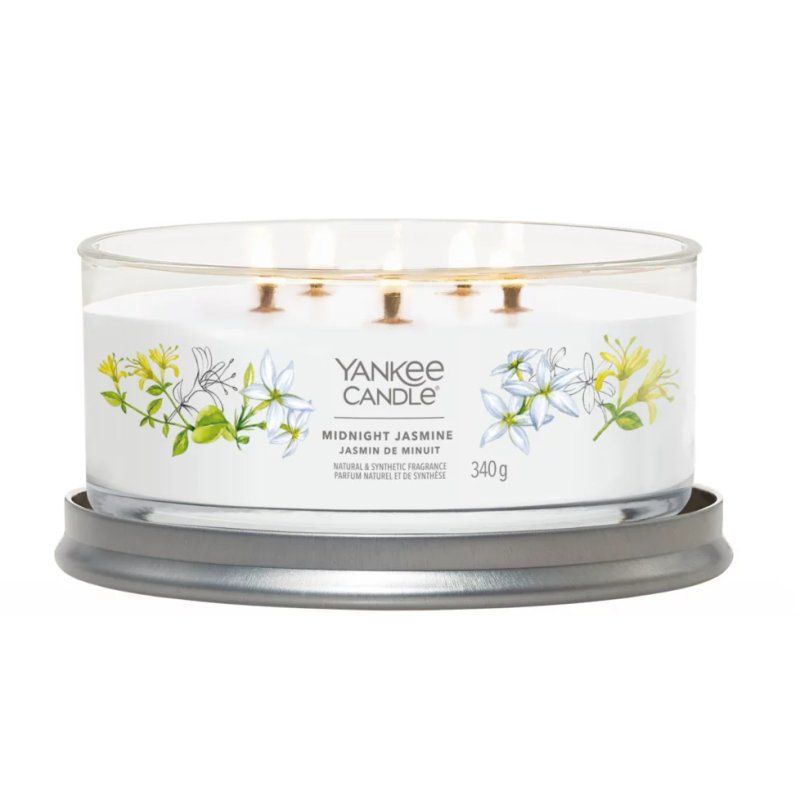 Yankee Candle Midnight Jasmine bougie en cire Cylindre Chèvrefeuille, Jasmin, Mandarin, Néroli Blanc 1 pièce(s)
