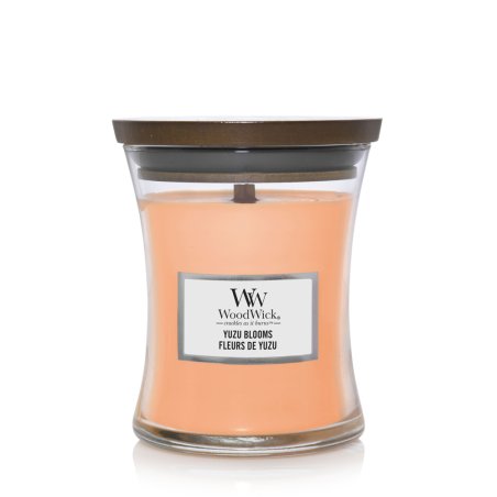 WoodWick Yuzu Blooms Medium Jar bougie en cire Rond Pêche 1 pièce(s)