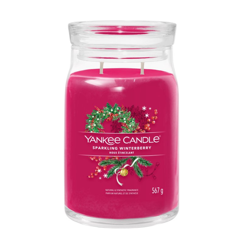 Yankee Candle Sparkling Winterberry bougie en cire Rond Rouge 1 pièce(s)