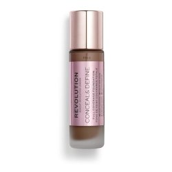 Makeup Revolution Conceal and Define Concealer Full Coverage Matte Finish C17.7 for Dark Deep Skin Tones Vegan