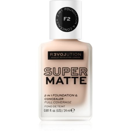 Revolution Relove Super Matte 2 in 1 Foundation Concealer F2 24ml