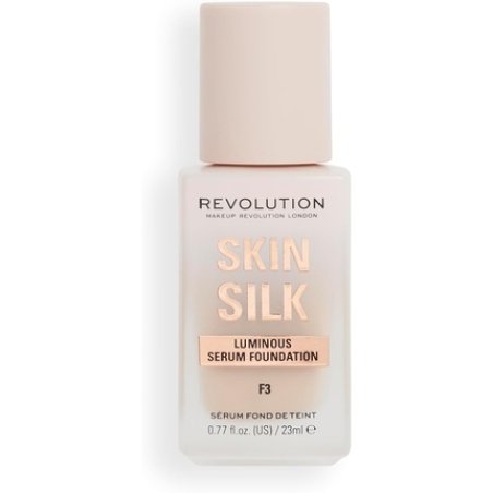Makeup Revolution Skin Silk Serum Foundation Light to Medium Coverage with Hyaluronic Acid F3 23ml