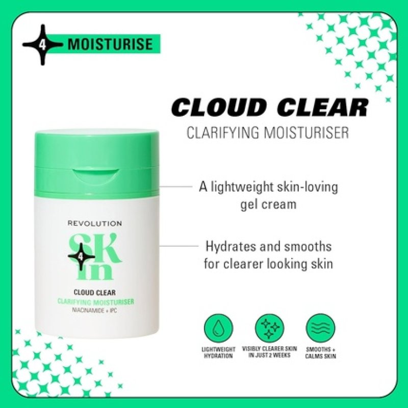 Revolution Skin Cloudy Clear Clarifying Moisturiser Lightweight & Hydrating