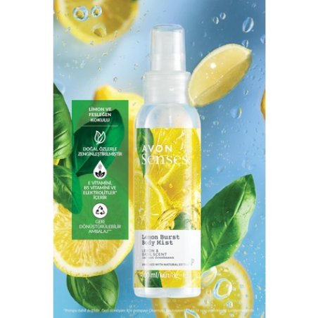 Avon Senses Body Mist 100ml Lemon Burst Lemon & Basil Scent