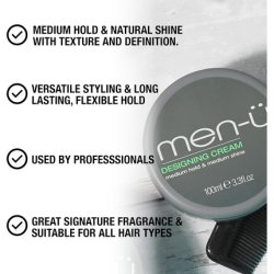 Men-U Designing Cream 100ml Medium Hold & Medium Shine