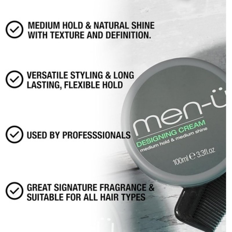 Men-U Designing Cream 100ml Medium Hold & Medium Shine