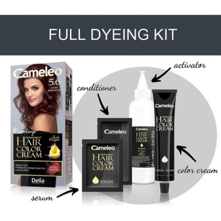Cameleo Permanent Hair Colour Cream Dark Mahogany Intensive Color & Protection 5 Oils Omega Plus Acids Professional