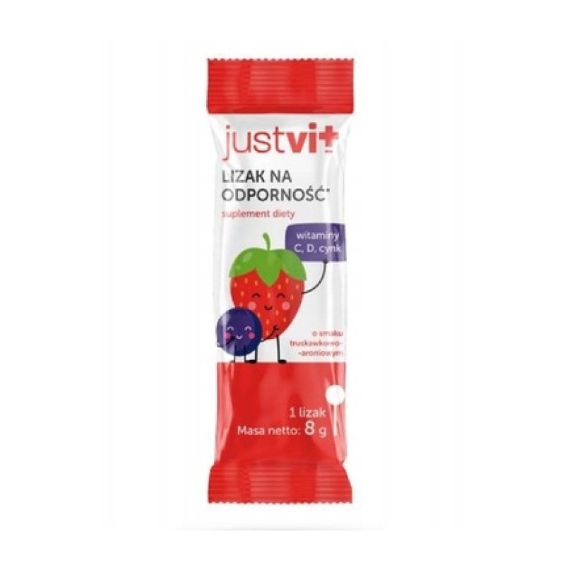 Justvit Lollipop For Immunity Strawberry-Blackcurrant 1 Piece