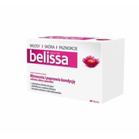 Belissa Hair, Skin, Nails Vitamins and Minerals 60 Tablets with Folic Acid, Biotin, and Iron