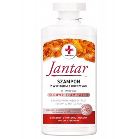 Jantar Medica Moisturizing Shampoo For Dry And Brittle Hair With Amber Extract 330 Ml