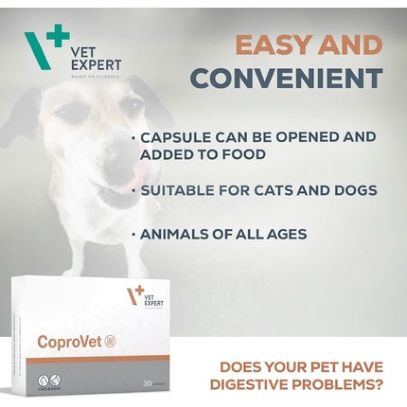 VET EXPERT CoproVet - preparation against the ingestion of feces for dogs and cats - 30 caps.
