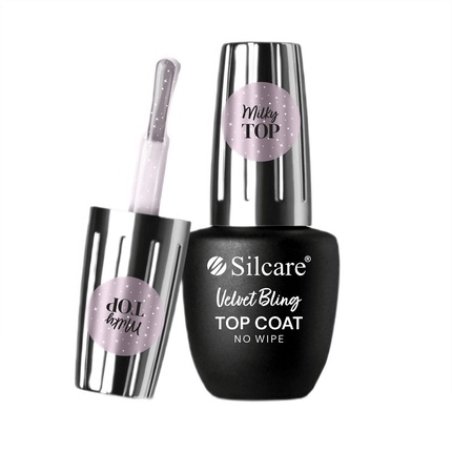 Silcare Top Coat Velvet Bling No Wipe Hybrid Nail Polish Top Coat 9ml