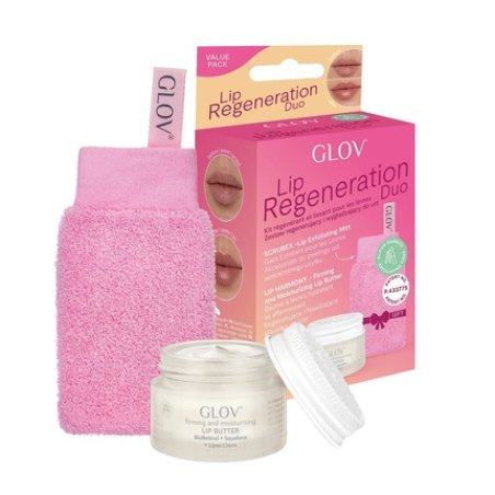 Glov Lip Regeneration Duo - Exfoliating Mitt And Firming Lip Butter 15ml
