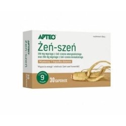 GINSENG Apteo Vitality Energy Concentration Immune System Fatigue 30 Capsules