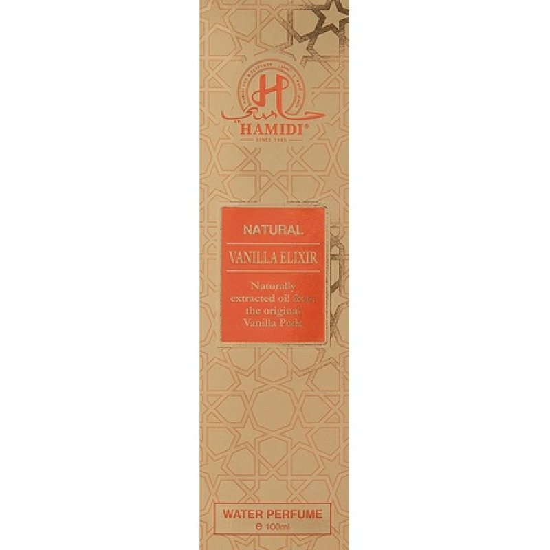 Hamidi Natural Vanilla Elixir Water Perfume Spray 100ml 3.4oz Alcohol Free Fragrance